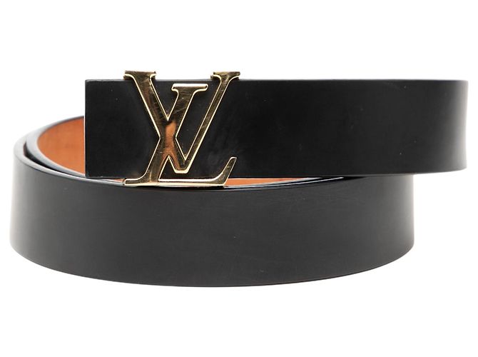 Louis Vuitton Black Leather Initiales Belt