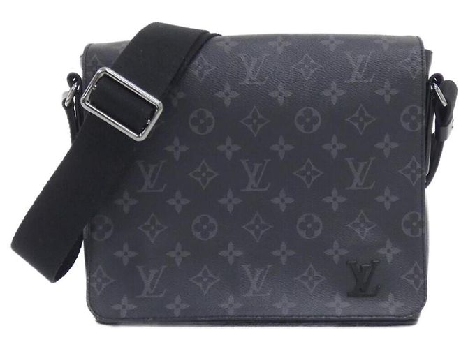 Louis Vuitton Monogram Eclipse District PM Shoulder Bag Black