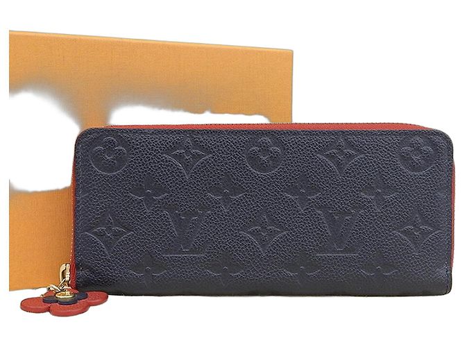 Cartera Clemence Monogram Empreinte Louis Vuitton Roja Azul marino Monograma