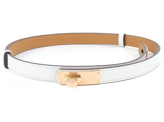 Hermès Hermes Kelly 18mm Weißer Standardgürtel