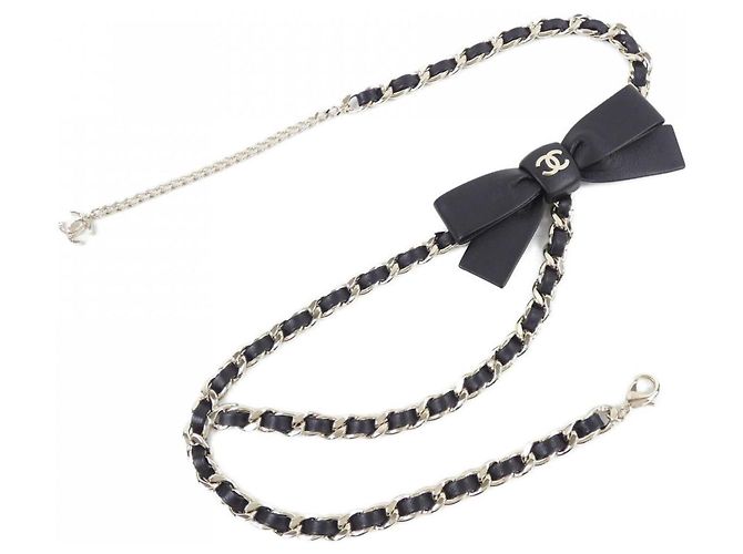 Chanel Kettengürtel Schwarz Golden