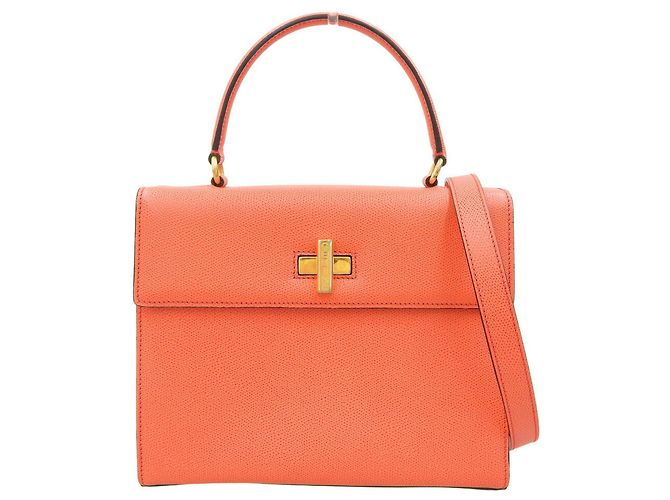 Céline Bolsa de couro rosa salmão Celine