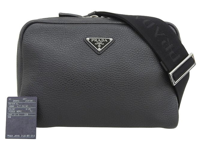 Borsa a tracolla Prada Vitello Daino Nero