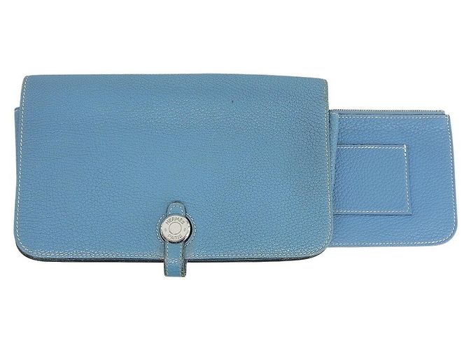 Cartera Larga Dogon GM de Hermès Azul