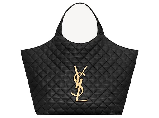 Saint Laurent BOLSA DE COMPRAS MAXI ICARE EM COURO DE CORDERO QUILTED Preto