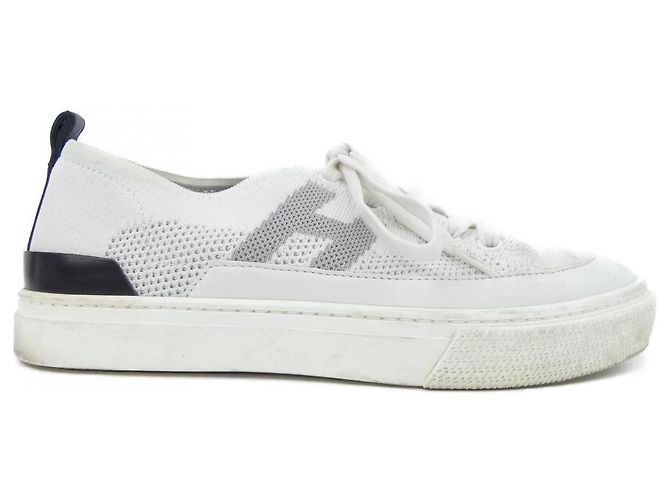 Hermès Hermes Strick-Kalbsleder-Sneaker Weiß