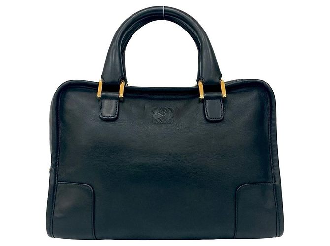 Bolso de cuero Loewe Amazona 28 Anagram Negro