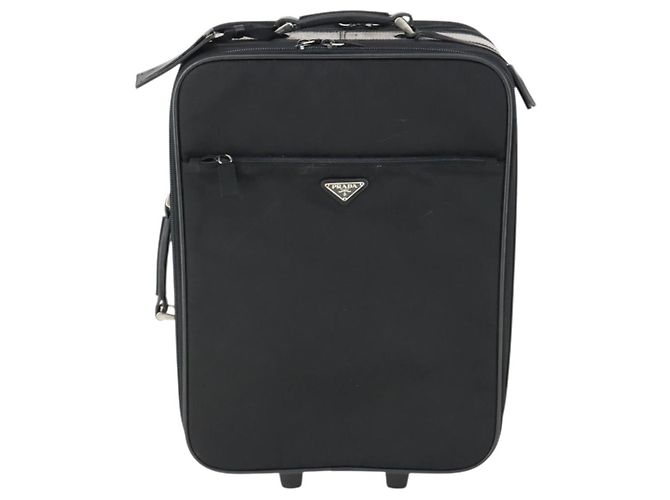Mini mala de rodinhas Prada em tessuto e couro Saffiano Preto