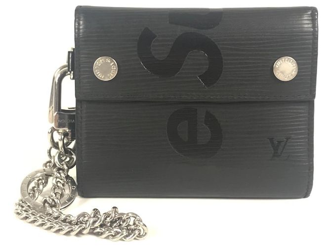 Louis Vuitton Epi Leather Chain Wallet Black