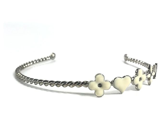 Accessorio per capelli in metallo Monogram Louis Vuitton Argento Bianco