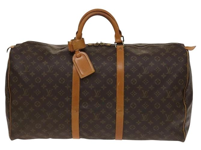 Bolsa Keepall Louis Vuitton em lona Monogram 60 Marrom