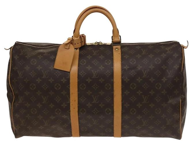 Bolsa Keepall Louis Vuitton em lona Monogram 55 Marrom