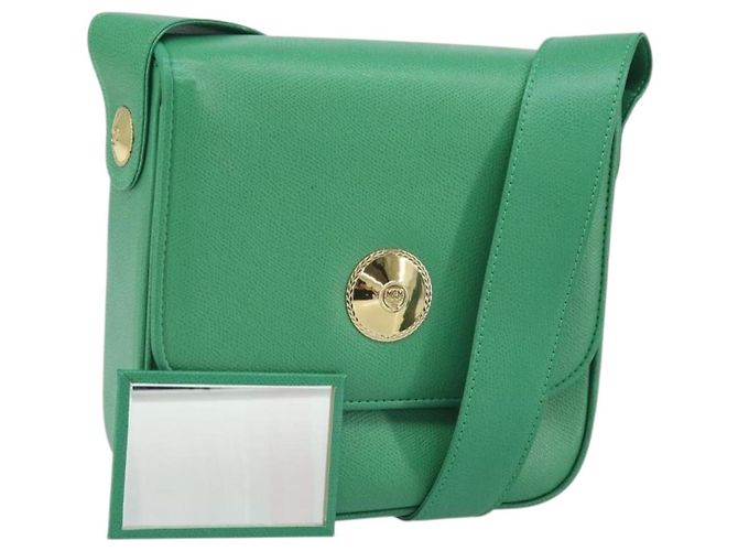 Borsa a Spalla MCM in Pelle Verde Oro Auth BA9971 D'oro