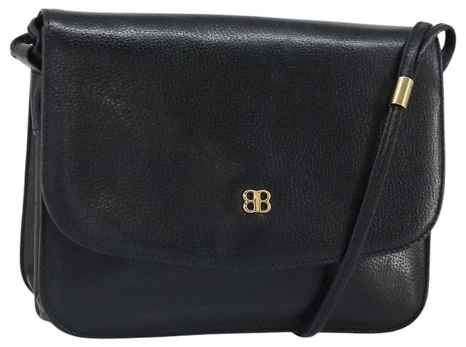 Bolso de Hombro GIVENCHY de Cuero Negro Dorado Auth bs32997