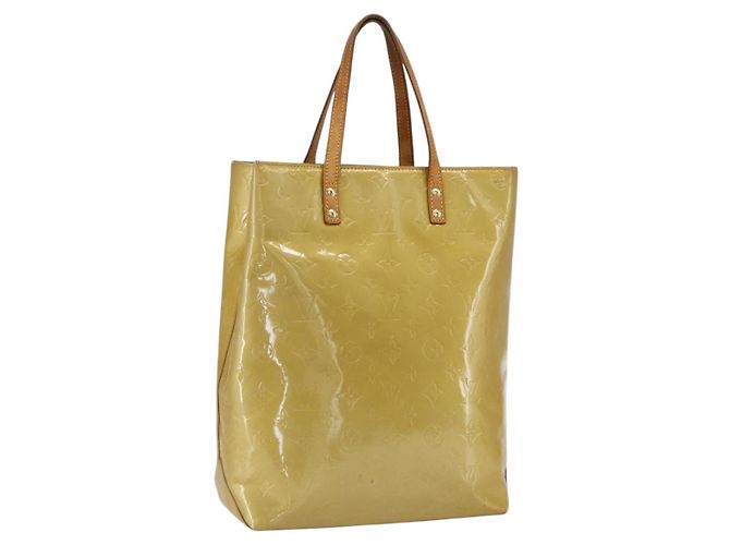 LOUIS VUITTON Monogram Vernis Reade MM Sac à main Beige M91141 LV Auth ka2015