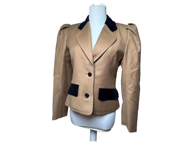 Vintage Givenchy Kurzjacke braun schwarz S/M Kamel