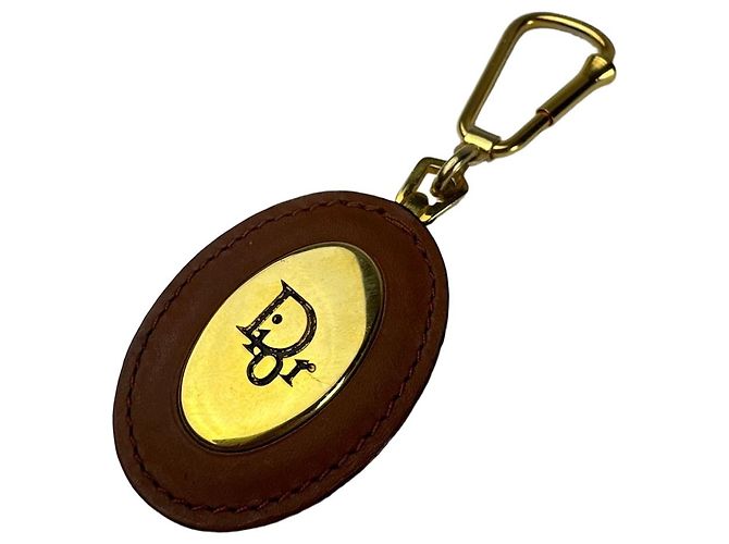 Vintage Dior Keychain Brown Gold