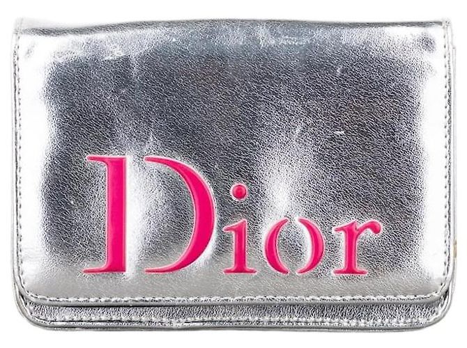 Dior 2000s Metallic Silver Cosmetic Bag Silvery