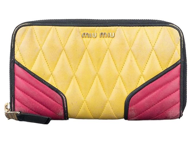 Miu Miu 2000s Quilted Biker Zipper Wallet