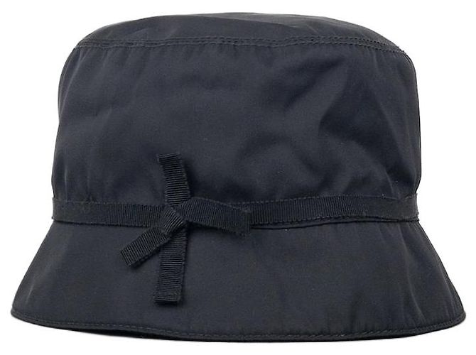 Prada 2000s Bow Bucket Hat Black