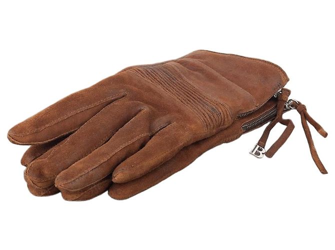 Balmain by Decarnin 2010s Suede Leather Biker Gloves