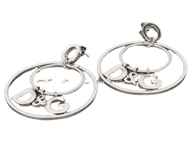 Dolce & Gabbana Orecchini a doppio anello con logo Dolce & Gabanna degli anni 2000