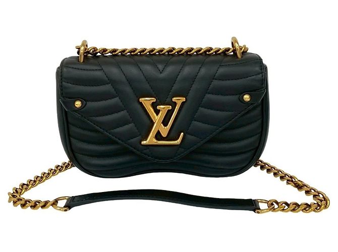 Bolsa de corrente PM New Wave em couro Louis Vuitton Preto