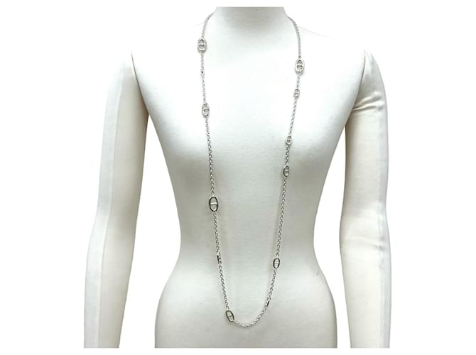 Hermès Hermes Chaine d'Ancre Farandole Necklace Silvery 