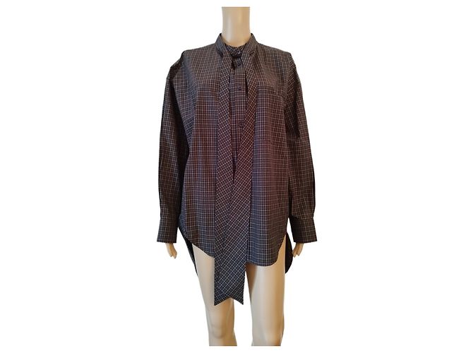 Camicia Balenciaga in cotone multicolore a quadri
