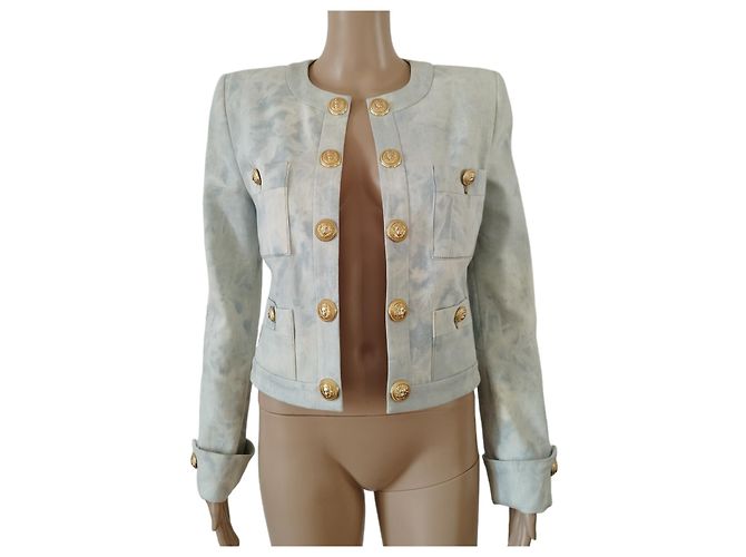 Blue cotton Balmain, washed effect