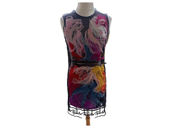 Abito Emilio Pucci con Piume di Struzzo Multicolore