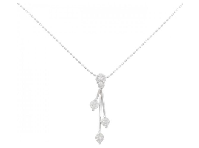 Autre Marque K14 Weißgold Diamant Halskette Silber