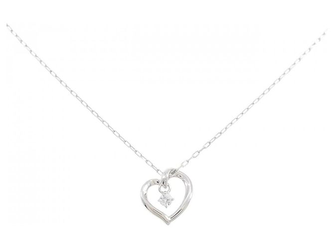 Autre Marque Collar de zirconia cúbica en oro blanco K10 4℃ Plata