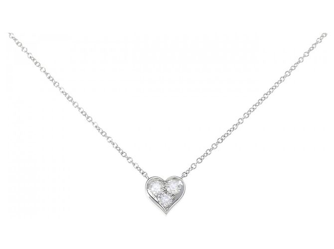 Tiffany & Co Tiffany Sentimental Platinum Diamond Necklace Silvery