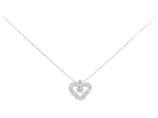 Autre Marque Collar de diamantes en oro blanco Au750 Plata