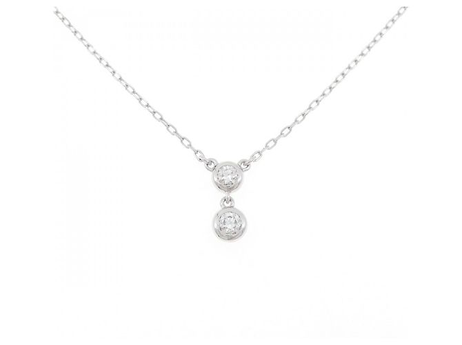 Mikimoto Au750 Diamant-Halskette Silber