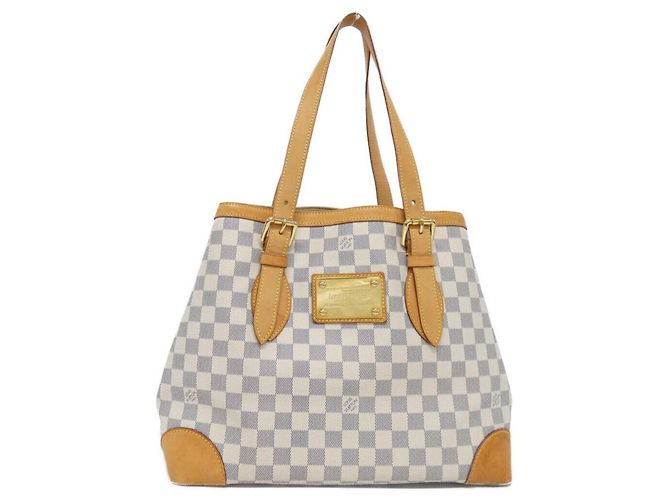 Bolsa de mão Hampstead MM Damier Azur da Louis Vuitton Branco Azul