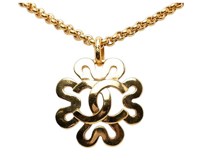 Collana Vintage Placcata Oro Chanel Coco Mark D'oro
