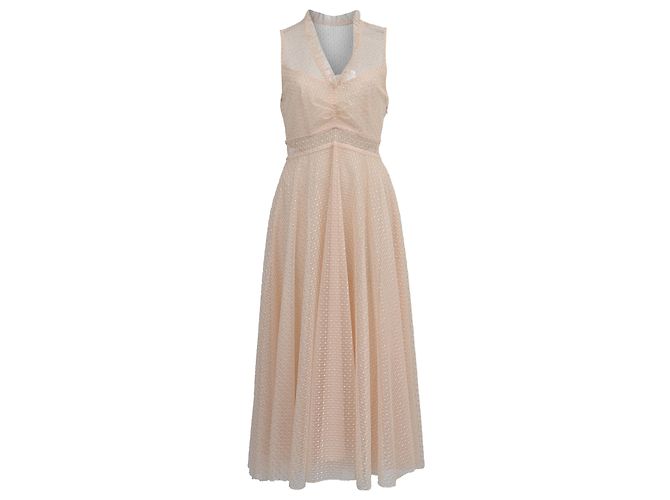Cassy Midi Kleid aus rosa Polyester von Sandro Paris Pink Angeln