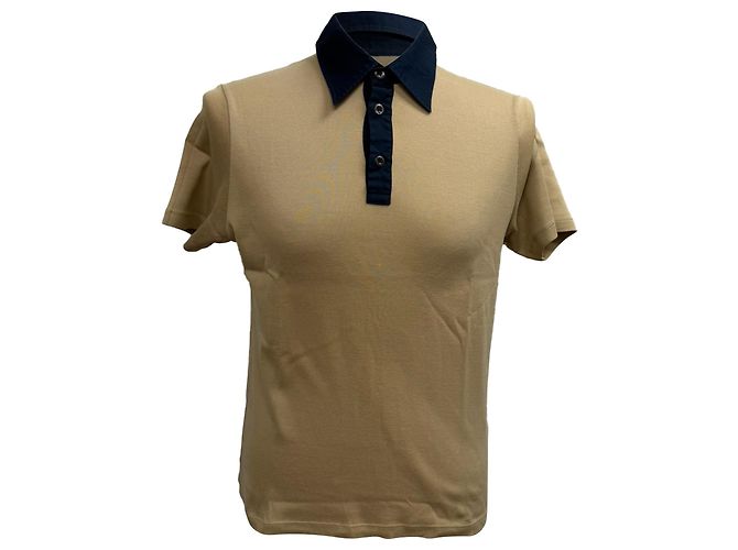 Polo à manches courtes Prada en coton marron