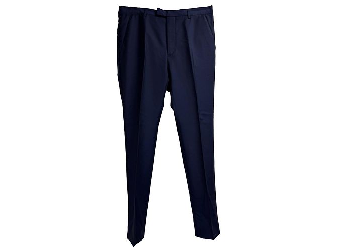Prada gerade geschnittene Hose aus marineblauer Wolle