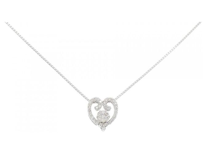Autre Marque Collar de diamante en oro blanco Au750 Plata