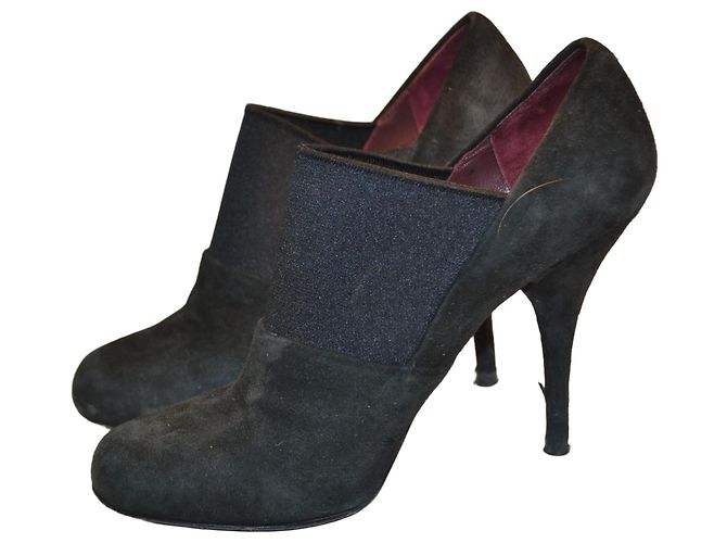 botines Miu Miu en ante negro 36 IT
