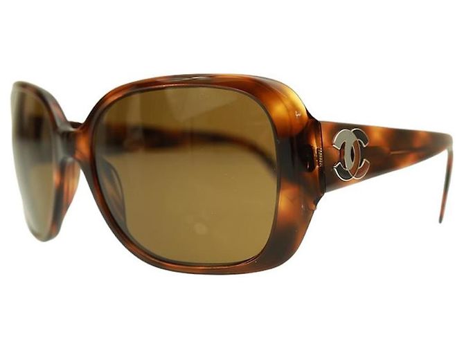 Chanel CC Logo braune Schildpatt-Sonnenbrille 5101