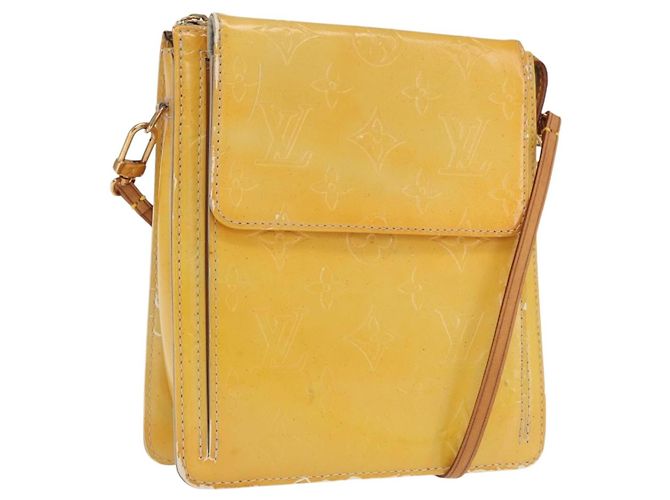 LOUIS VUITTON Monogram Vernis Motto Accessory Pouch Gris M91030 LV Auth bs33023 Grey