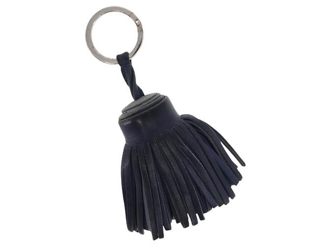 Hermès HERMES Charm Carmen Couro Marinho Auth hk3436 Azul marinho