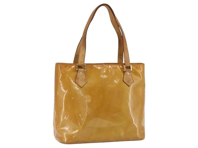 LOUIS VUITTON Sac à main Monogram Vernis Houston Beige M91004 LV Auth hk3345
