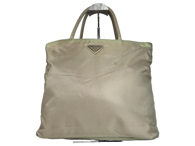 Vintage Prada Polyester-Handtasche Grau