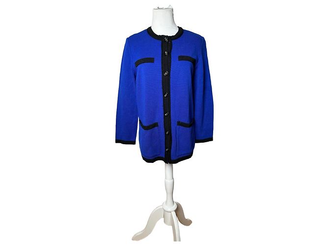 Vintage Yves Saint Laurent Pullover Blau Schwarz M