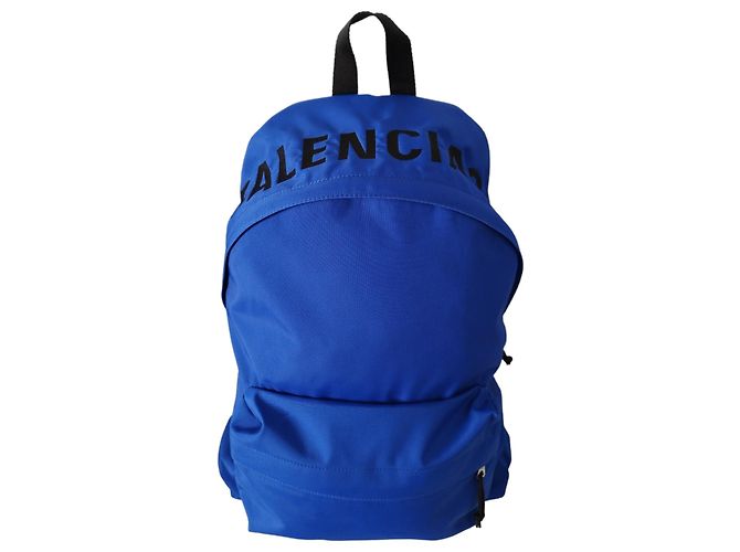 Balenciaga Wheel Blue Nylon Backpack